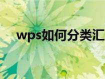 wps如何分类汇总求和（分类汇总求和）