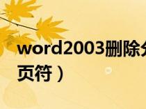 word2003删除分页符（word文档中删除分页符）