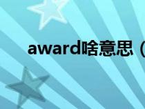 award啥意思（awarded是什么意思）