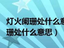 灯火阑珊处什么意思众里寻他千百度（灯火阑珊处什么意思）