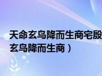 天命玄鸟降而生商宅殷土芒芒古帝命武汤正域彼四方（天命玄鸟降而生商）