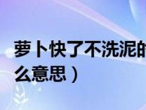 萝卜快了不洗泥的图片（萝卜快了不洗泥是什么意思）