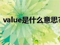 value是什么意思?（value是什么怎么解决）