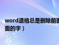 word退格总是删除前面的字怎么办（word退格总是删除前面的字）