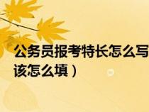 公务员报考特长怎么写（报考试公务员何特长及突出业绩应该怎么填）