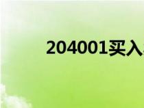 204001买入卖出规则（204001）