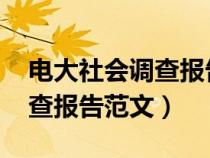 电大社会调查报告范文5000字（电大社会调查报告范文）