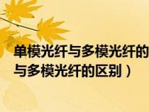 单模光纤与多模光纤的区别在于所传输光的颜色（单模光纤与多模光纤的区别）