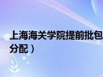 上海海关学院提前批包分配工作吗（上海海关学院提前批包分配）