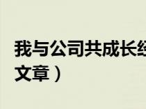 我与公司共成长经典范文（我与公司共成长的文章）