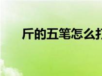 斤的五笔怎么打字（斤的五笔怎么打）