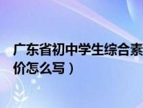 广东省初中学生综合素质评价怎么写（初中学生综合素质评价怎么写）