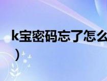 k宝密码忘了怎么办5次（k宝密码忘了怎么办）