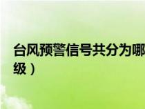 台风预警信号共分为哪四个等级（台风预警信号分为几个等级）