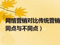 网络营销对比传统营销（比较网络营销与传统营销有哪些相同点与不同点）