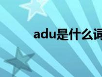 adu是什么词性（ad是什么词性）