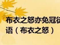 布衣之怒亦免冠徒跣以头抢地耳翻译成现代汉语（布衣之怒）