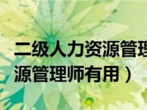 二级人力资源管理师算什么职称（二级人力资源管理师有用）