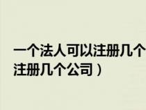 一个法人可以注册几个公司可以分别贷款吗（一个法人可以注册几个公司）