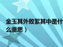 金玉其外败絮其中是什么意思作文（金玉其外败絮其中是什么意思）