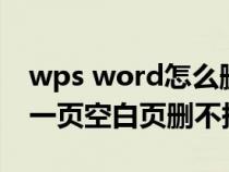 wps word怎么删除空白页（word文档最后一页空白页删不掉）