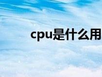 cpu是什么用的（cpu是什么作用）