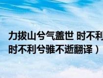 力拔山兮气盖世 时不利兮骓不逝翻译英语（力拔山兮气盖世时不利兮骓不逝翻译）