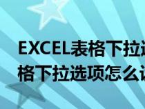 EXCEL表格下拉选项怎么设置颜色（excel表格下拉选项怎么设置）