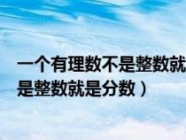 一个有理数不是整数就是分数这句话对不对（一个有理数不是整数就是分数）