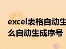 excel表格自动生成序号都是1（excel表格怎么自动生成序号）