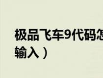 极品飞车9代码怎么用（极品飞车9秘籍怎么输入）