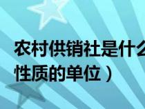 农村供销社是什么性质的单位（供销社是什么性质的单位）