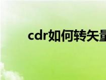 cdr如何转矢量图（cdr图片转矢量）