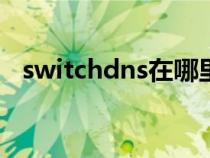 switchdns在哪里修改（dns在哪里修改）