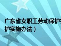 广东省女职工劳动保护实施办法2019（广东省女职工劳动保护实施办法）