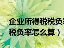 企业所得税税负率怎么算 减免（企业所得税税负率怎么算）