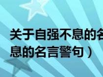 关于自强不息的名言警句及翻译（关于自强不息的名言警句）