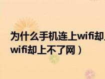 为什么手机连上wifi却上不了网别人可以（为什么手机连上wifi却上不了网）