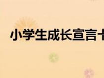 小学生成长宣言卡图片（小学生成长宣言）