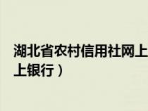 湖北省农村信用社网上银行下载安装（湖北省农村信用社网上银行）