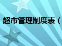 超市管理制度表（(超市管理规章制度)急用）