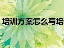 培训方案怎么写培训内容（培训方案怎么写）