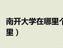 南开大学在哪里个城市哪个区（南开大学在哪里）