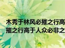 木秀于林风必摧之行高于人众必非之怎样回（木秀于林风必摧之行高于人众必非之）