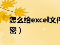 怎么给excel文件加密（怎么给excel表格加密）