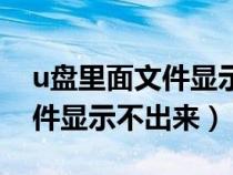 u盘里面文件显示不出来（为什么u盘里的文件显示不出来）