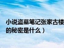 小说盗墓笔记张家古楼的秘密是什么（盗墓笔记中张家古楼的秘密是什么）