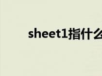 sheet1指什么（sheet是什么意思）