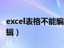 excel表格不能编辑怎么弄（excel表格不能编辑）