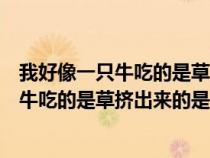 我好像一只牛吃的是草挤出来的是奶血的意思（我好像一只牛吃的是草挤出来的是奶血）